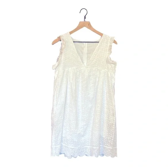 Pink Lily Ruffle Lace Romper Dress White Size Small - Picture 10 of 10